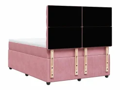 Discount Clicnbuy Cama box spring con colchón terciopelo 160x200 cm Rosa