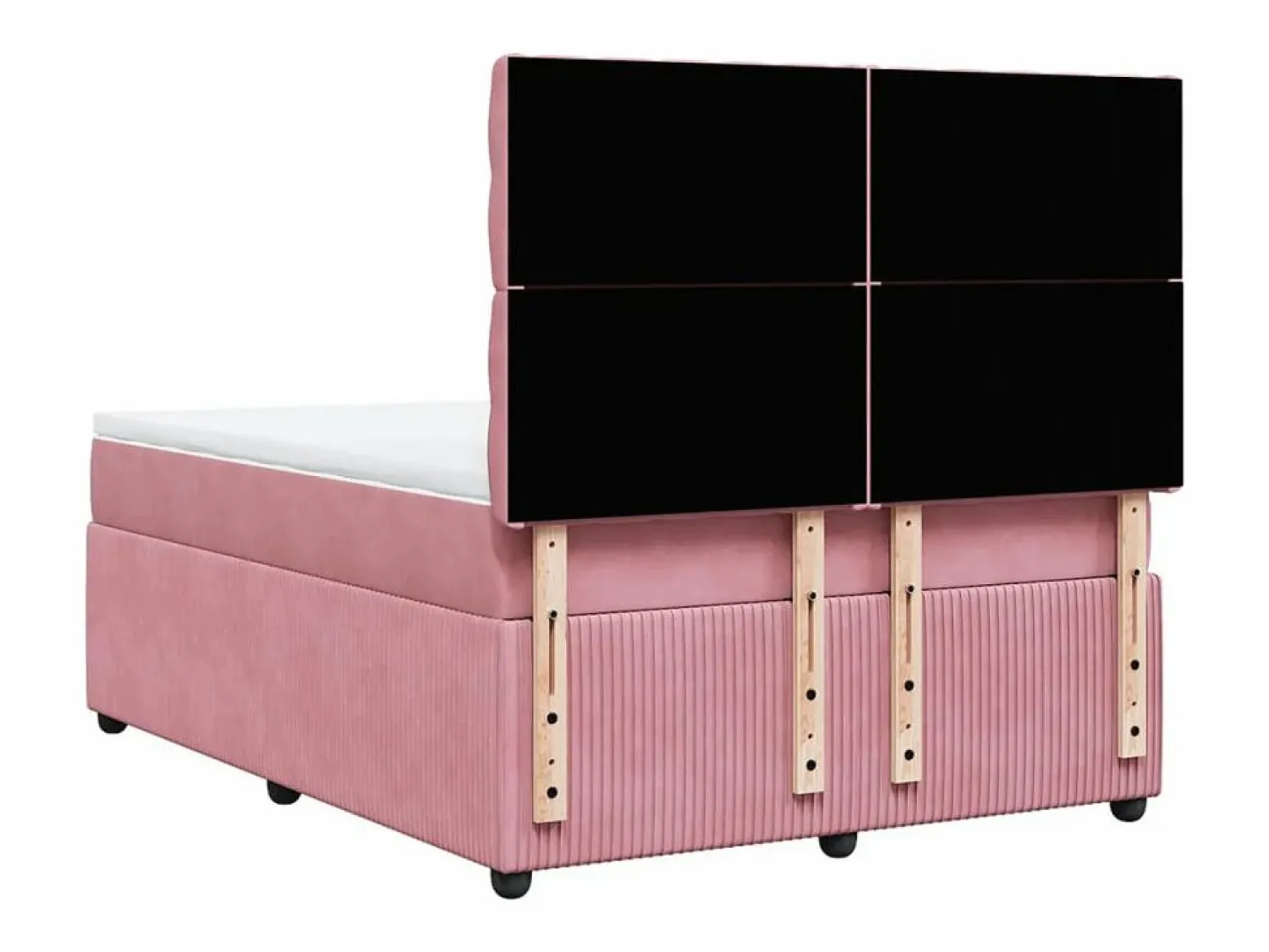 Discount Clicnbuy Cama box spring con colchón terciopelo 160x200 cm Rosa