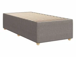 Outlet Cama box spring con colchón tela gris taupe 90x190 cm Somier - 90X190Cm