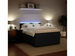 Best Clicnbuy Cama box spring con colchón terciopelo 140x190 cm Negro