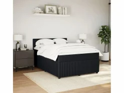 Best Clicnbuy Cama box spring con colchón terciopelo 140x190 cm Negro