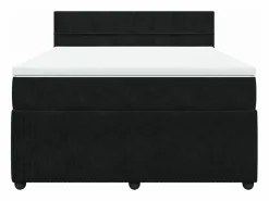 Best Clicnbuy Cama box spring con colchón terciopelo 140x190 cm Negro