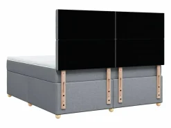 New Clicnbuy Cama box spring con colchón tela claro 180x200 cm Gris