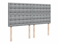 New Clicnbuy Cama box spring con colchón tela claro 180x200 cm Gris