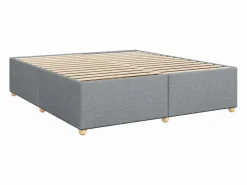 New Clicnbuy Cama box spring con colchón tela claro 180x200 cm Gris