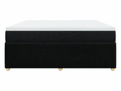 Outlet Clicnbuy Cama box spring con colchón tela 180x200 cm Negro