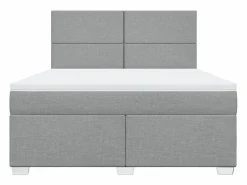 Best Clicnbuy Cama box spring con colchón tela claro 180x200 cm Gris