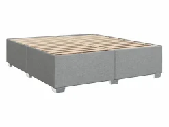Best Clicnbuy Cama box spring con colchón tela claro 180x200 cm Gris