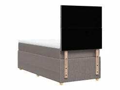 Clicnbuy Cama box spring con colchón tela gris taupe 90x190 cm