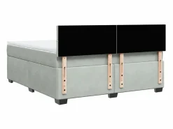 Clicnbuy Cama box spring con colchón terciopelo claro 180x200 cm