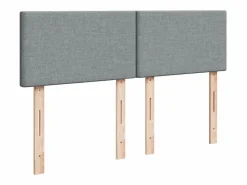 Clicnbuy Cama box spring con colchón tela claro 160x200 cm