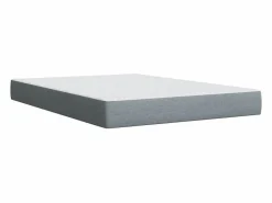 Clicnbuy Cama box spring con colchón tela claro 160x200 cm