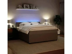 Clicnbuy Cama box spring con colchón terciopelo claro 180x200 cm