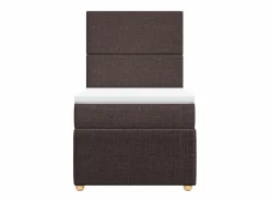 Cama box spring con colchón tela marrón oscuro 90x190 cm Somier - 90X190Cm