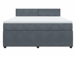 Sale Cama box spring con colchón terciopelo oscuro 180x200 cm Somier - 180X200Cm