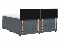 Sale Cama box spring con colchón terciopelo oscuro 180x200 cm Somier - 180X200Cm