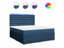Clicnbuy Cama box spring con colchón tela 180x200 cm
