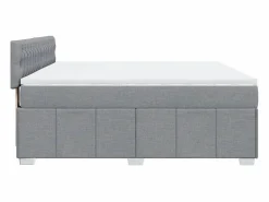Clearance Clicnbuy Cama box spring con colchón tela claro 180x200 cm Gris