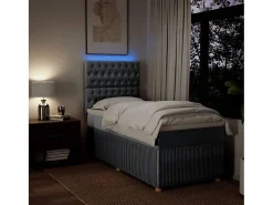 Online Clicnbuy Cama box spring con colchón tela claro 80x200 cm Gris