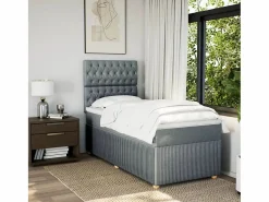 Online Clicnbuy Cama box spring con colchón tela claro 80x200 cm Gris