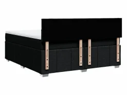 Online Clicnbuy Cama box spring con colchón tela 180x200 cm Negro