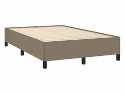 Cama box spring con colchón tela gris taupe 120x190 cm Somier Tapizado