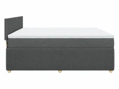 Clicnbuy Cama box spring con colchón tela oscuro 180x200 cm