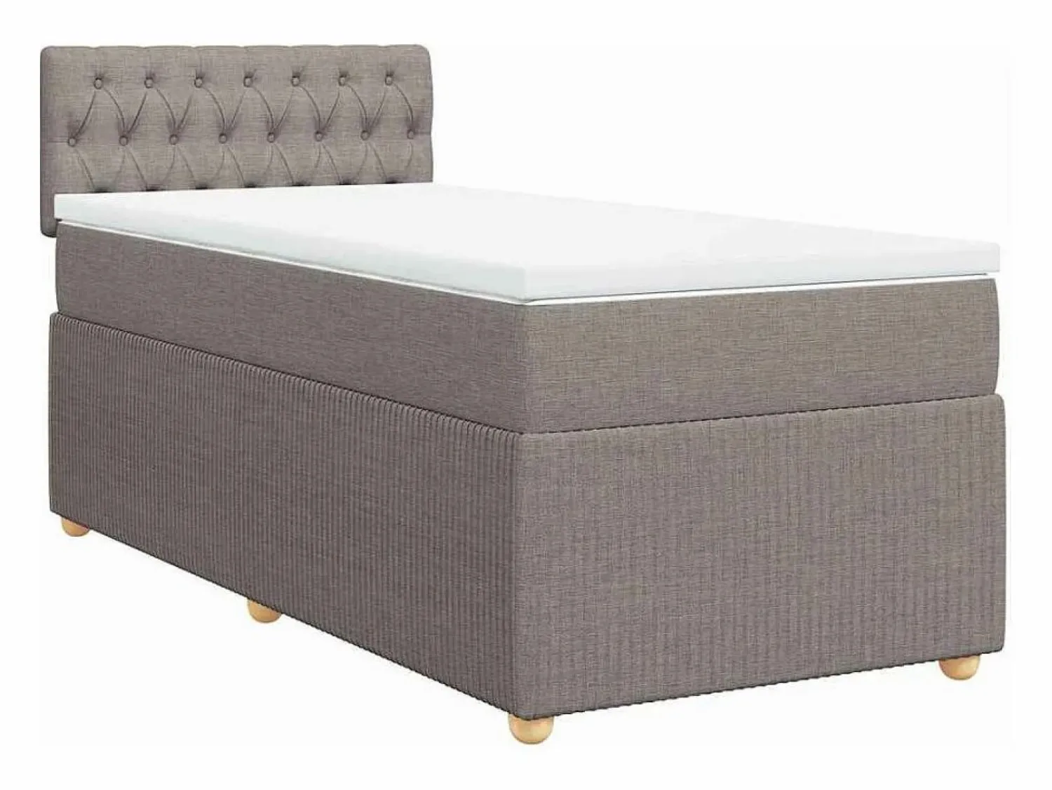 Hot Cama box spring con colchón tela gris taupe 90x190 cm Base De Cama De Láminas|Somier - 90X190Cm
