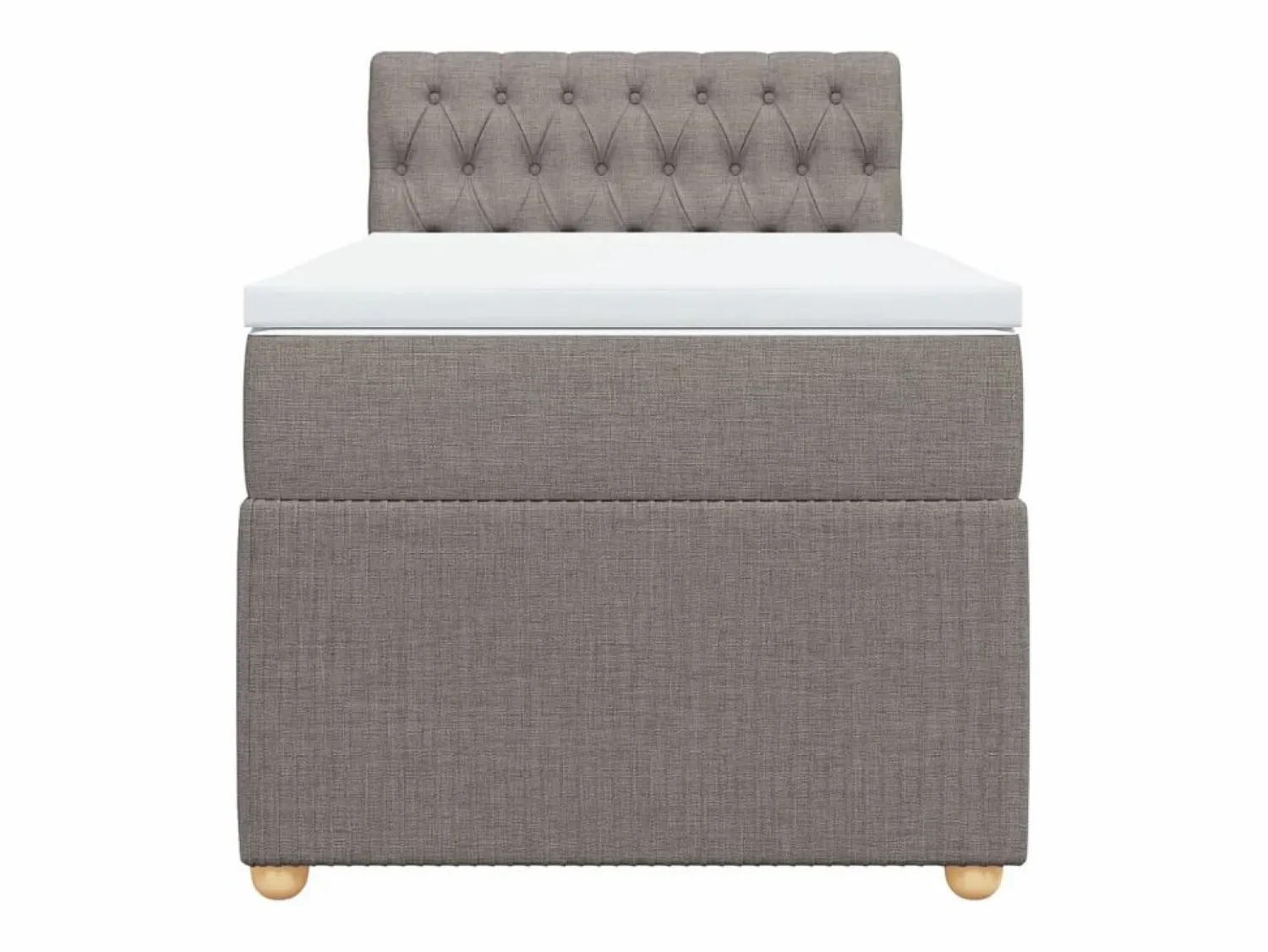 Hot Cama box spring con colchón tela gris taupe 90x190 cm Base De Cama De Láminas|Somier - 90X190Cm