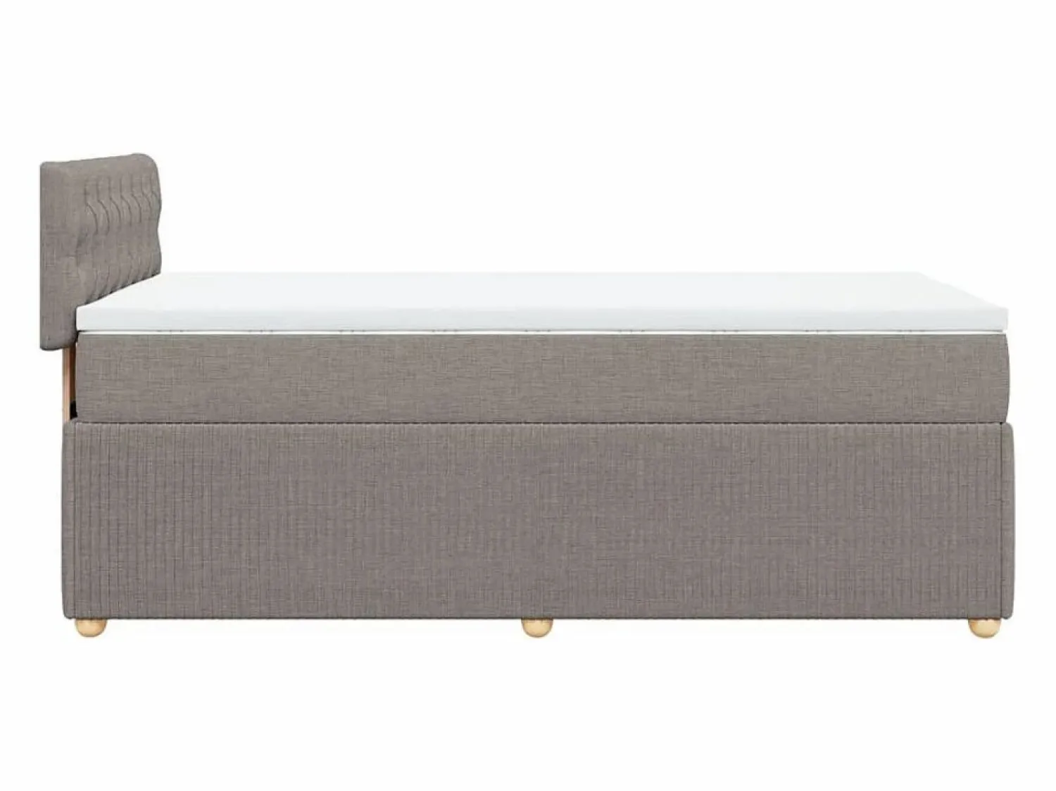Hot Cama box spring con colchón tela gris taupe 90x190 cm Base De Cama De Láminas|Somier - 90X190Cm