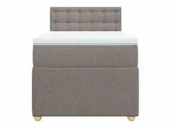 Hot Cama box spring con colchón tela gris taupe 90x190 cm Base De Cama De Láminas|Somier - 90X190Cm