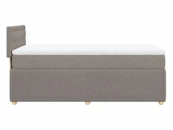Hot Cama box spring con colchón tela gris taupe 90x190 cm Base De Cama De Láminas|Somier - 90X190Cm