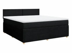 Best Clicnbuy Cama box spring con colchón tela 180x200 cm Negro