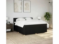Best Clicnbuy Cama box spring con colchón tela 180x200 cm Negro