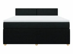 Best Clicnbuy Cama box spring con colchón tela 180x200 cm Negro