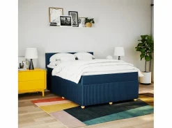 Clicnbuy Cama box spring con colchón tela 160x200 cm