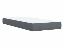 Hot Clicnbuy Cama box spring con colchón terciopelo oscuro 90x190 cm Gris