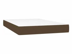 Online Cama box spring con colchón y LED tela marrón oscuro 120x190 cm Somier Tapizado
