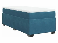Cama box spring con colchón terciopelo oscuro 80x200 cm ES522322