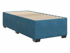Cama box spring con colchón terciopelo oscuro 80x200 cm ES522322