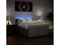 Sale Clicnbuy Cama box spring con colchón cuero sintético gris 140x190 cm