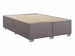 Sale Clicnbuy Cama box spring con colchón cuero sintético gris 140x190 cm