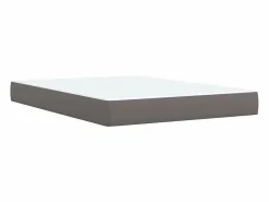 Sale Clicnbuy Cama box spring con colchón cuero sintético gris 140x190 cm