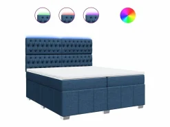 Sale Clicnbuy Cama box spring con colchón tela 200x200 cm Azul