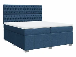 Sale Clicnbuy Cama box spring con colchón tela 200x200 cm Azul