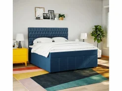 Sale Clicnbuy Cama box spring con colchón tela 200x200 cm Azul