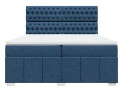 Sale Clicnbuy Cama box spring con colchón tela 200x200 cm Azul