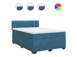 Clicnbuy Cama box spring con colchón terciopelo 160x200 cm