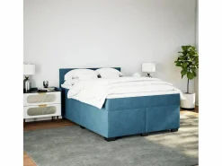 Clicnbuy Cama box spring con colchón terciopelo 160x200 cm