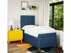 Clicnbuy Cama box spring con colchón tela 90x190 cm